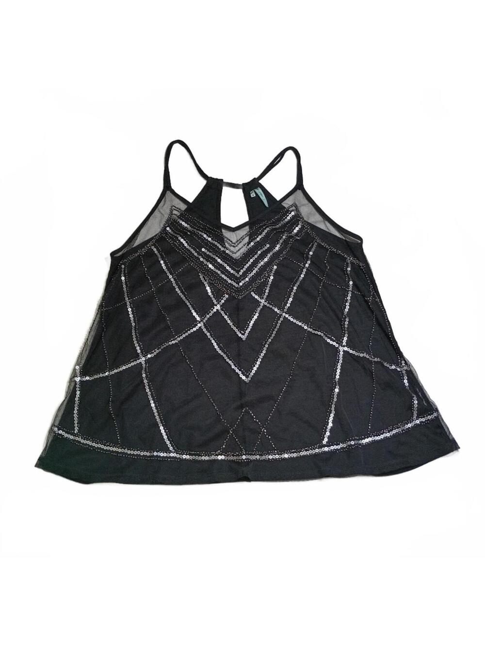 Maurices Black Sequin Embellished Sleeveless Top Size M